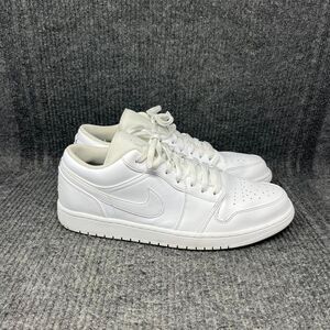 Nike Air Jordan 1 Low Triple White Leather Shoes Mens Size 14 553558-136